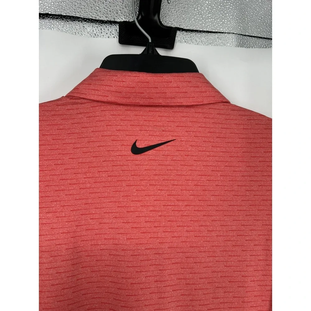 Nike‎ Vapor Golf Polo Shirt Men Large Red Stripes Dri Fit Performance CU9800-631